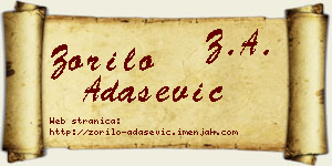 Zorilo Adašević vizit kartica